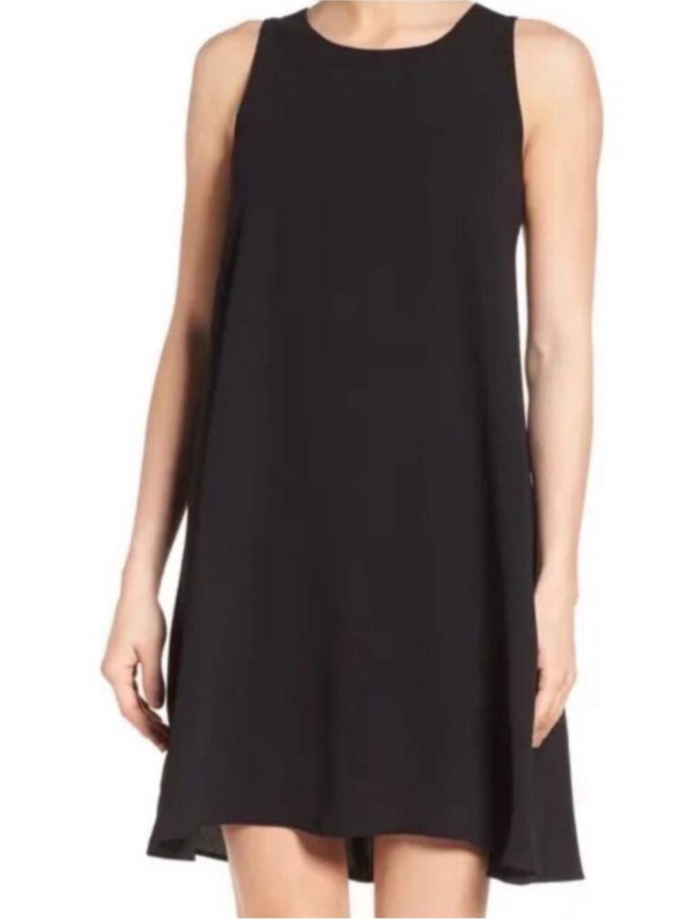Halogen Black A-Line Sleeveless Crew Neck Dress - Size Medium